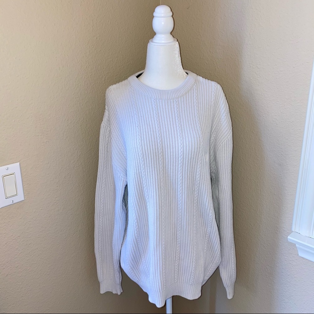 Vintage Chaps RL | White Chunky Knit Sweater